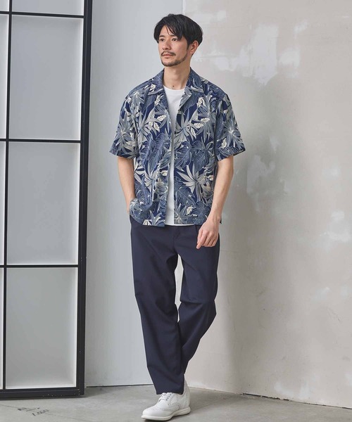 UNION STATION（ユニオンステーション）の「ボタニカル柄プリントオープンカラーシャツ（シャツ/ブラウス・メンズ・オレンジ系その他/ネイビー/ベージュ系その他・M/LL/L）」の9枚目の写真