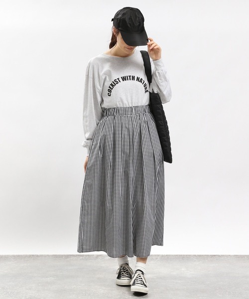 GLOBAL WORK Smile Seed Store（グローバルワーク スマイルシードストア）の「コットンシンプルプリントTシャツ長袖/984087（Tシャツ/カットソー・レディース・ホワイト/ホワイト系その他2/杢グレー/ブラック・X-LARGE/SMALL/LARGE/MEDIUM）」の18枚目の写真
