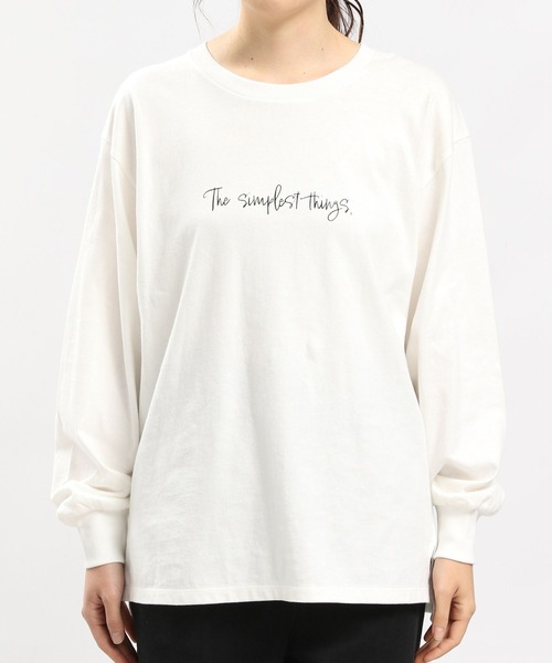 GLOBAL WORK Smile Seed Store（グローバルワーク スマイルシードストア）の「コットンシンプルプリントTシャツ長袖/984087（Tシャツ/カットソー・レディース・ホワイト/ホワイト系その他2/杢グレー/ブラック・X-LARGE/SMALL/LARGE/MEDIUM）」の12枚目の写真