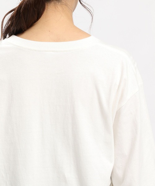 GLOBAL WORK Smile Seed Store（グローバルワーク スマイルシードストア）の「コットンシンプルプリントTシャツ長袖/984087（Tシャツ/カットソー・レディース・ホワイト/ホワイト系その他2/杢グレー/ブラック・X-LARGE/SMALL/LARGE/MEDIUM）」の15枚目の写真