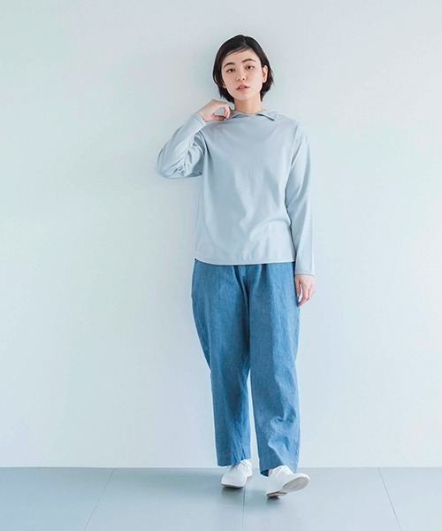 D（ディー）の「ポロネックジャージー5（Tシャツ/カットソー・レディース・ブラック/ブルーグレー/ホワイト/ピンクベージュ/ライトグレー・MEDIUM）」の20枚目の写真