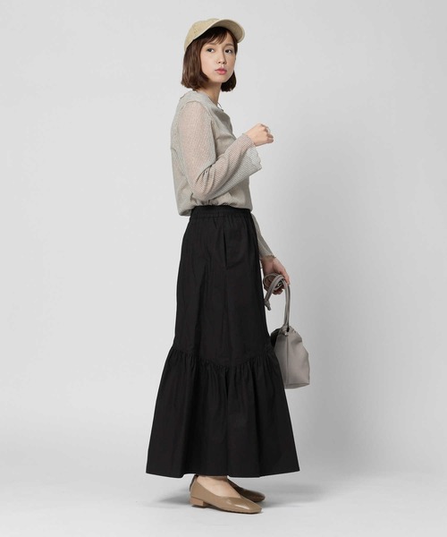 BACK NUMBER（バックナンバー）の「【BACK NUMBER】ティアードスカート（スカート・レディース・カーキブラウン/ブラック・M/L）」の6枚目の写真