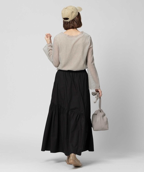 BACK NUMBER（バックナンバー）の「【BACK NUMBER】ティアードスカート（スカート・レディース・カーキブラウン/ブラック・M/L）」の7枚目の写真