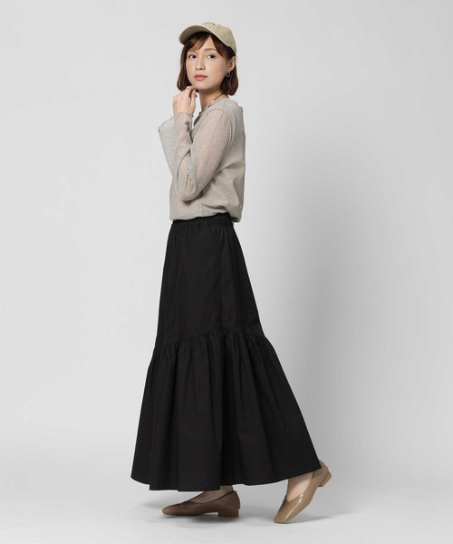 BACK NUMBER（バックナンバー）の「【BACK NUMBER】ティアードスカート（スカート・レディース・カーキブラウン/ブラック・M/L）」の5枚目の写真