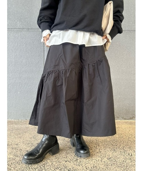 BACK NUMBER（バックナンバー）の「【BACK NUMBER】ティアードスカート（スカート・レディース・カーキブラウン/ブラック・M/L）」の17枚目の写真