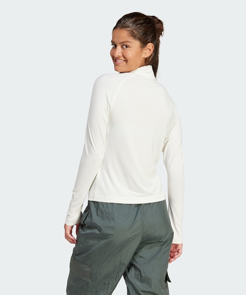 adidas（アディダス）の「シティ エスケープ クォータージップ長袖Tシャツ / ロンT / アディダス adidas（Tシャツ/カットソー・レディース・ホワイト/ブラウン・MEDIUM/SMALL/X-SMALL/XX-LARGE/X-LARGE/LARGE）」の3枚目の写真