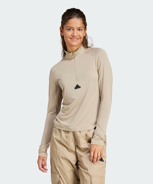 adidas（アディダス）の「シティ エスケープ クォータージップ長袖Tシャツ / ロンT / アディダス adidas（Tシャツ/カットソー・レディース・ホワイト/ブラウン・MEDIUM/SMALL/X-SMALL/XX-LARGE/X-LARGE/LARGE）」の9枚目の写真