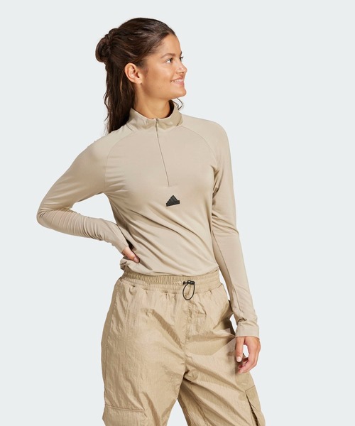 adidas（アディダス）の「シティ エスケープ クォータージップ長袖Tシャツ / ロンT / アディダス adidas（Tシャツ/カットソー・レディース・ホワイト/ブラウン・MEDIUM/SMALL/X-SMALL/XX-LARGE/X-LARGE/LARGE）」の10枚目の写真