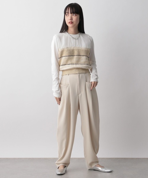 LOWRYS FARM（ローリーズファーム）の「タックコクーンパンツ 100511（その他パンツ・レディース・ネイビー/ベージュ/アイボリー・FREE）」の15枚目の写真