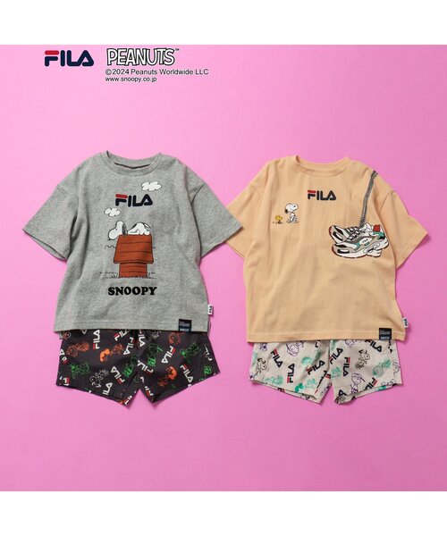 FILA(フィラ)の「WEB別注 PEANUTS×FILAコラボ Tシャツ(Tシャツ/カットソー・キッズ・グレー/オフホワイト/ブラウン・100/90/80/140/130/120/110)」の5枚目の写真