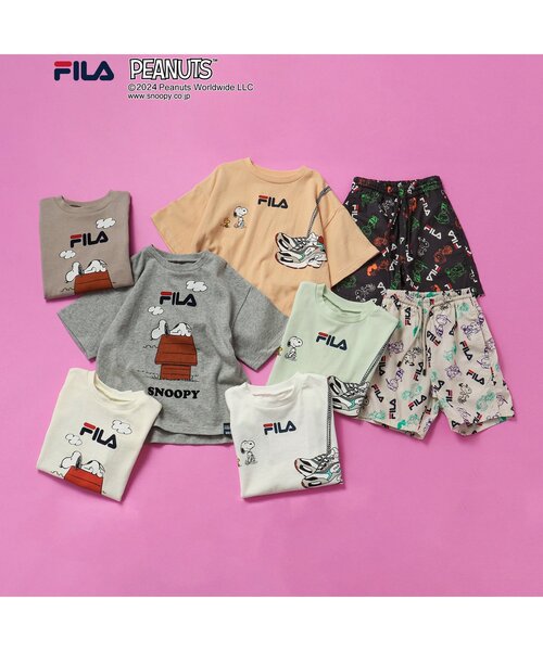 FILA(フィラ)の「WEB別注 PEANUTS×FILAコラボ Tシャツ(Tシャツ/カットソー・キッズ・グレー/オフホワイト/ブラウン・100/90/80/140/130/120/110)」の6枚目の写真