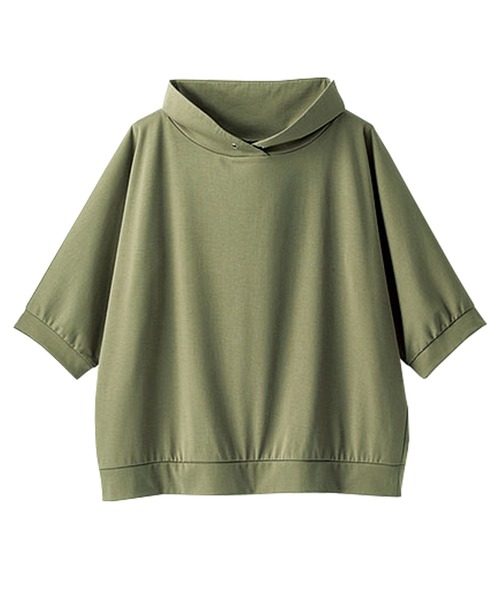 BELLUNA PLUS(ベルーナ)の「フード風衿デザインプルオーバー(Tシャツ/カットソー・レディース・チャコール/ピンク/ベージュ系/カーキ・SMALL/MEDIUM/LARGE/X-LARGE)」の5枚目の写真
