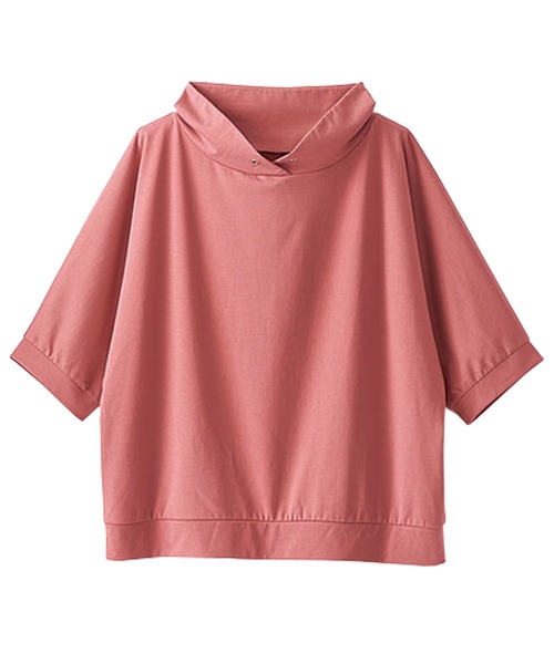BELLUNA PLUS(ベルーナ)の「フード風衿デザインプルオーバー(Tシャツ/カットソー・レディース・チャコール/ピンク/ベージュ系/カーキ・SMALL/MEDIUM/LARGE/X-LARGE)」の6枚目の写真