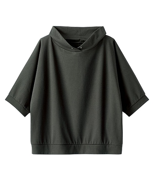 BELLUNA PLUS(ベルーナ)の「フード風衿デザインプルオーバー(Tシャツ/カットソー・レディース・チャコール/ピンク/ベージュ系/カーキ・SMALL/MEDIUM/LARGE/X-LARGE)」の7枚目の写真