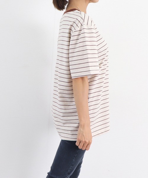 Miniministore(ミニミニストア)の「トップス ボーダー柄 tシャツ 半袖 夏(Tシャツ/カットソー・レディース・ブラウン/ネイビー・FREE)」の16枚目の写真