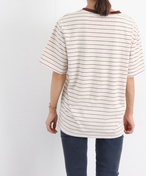 Miniministore(ミニミニストア)の「トップス ボーダー柄 tシャツ 半袖 夏(Tシャツ/カットソー・レディース・ブラウン/ネイビー・FREE)」の17枚目の写真