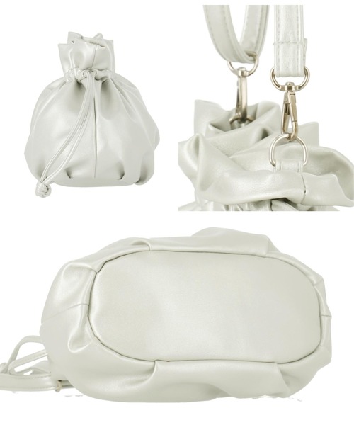 Settimissimo（セッティミッシモ）の「オーバルデザイン 巾着 2WAY バッグ（ショルダーバッグ・レディース・ブラック/シルバー・FREE）」の15枚目の写真