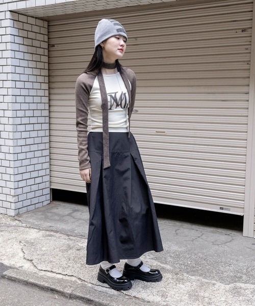 3.3 Field Trip （3.3フィールドトリップ）の「3.3 Field Trip／プリーツロングスカート 2103558（スカート・レディース・ベージュ/ブラック・FREE）」の9枚目の写真