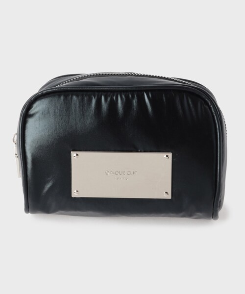 OPAQUE.CLIP（オペークドットクリップ）の「◆メタルプレートスクエアポーチ（ポーチ・レディース・ブラック/シルバー・00）」の2枚目の写真