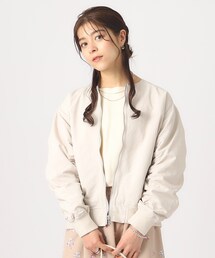 DRESKIP | 【撥水加工】大人のフェミニンカジュアルに　お袖ギャザーブルゾン(ブルゾン)