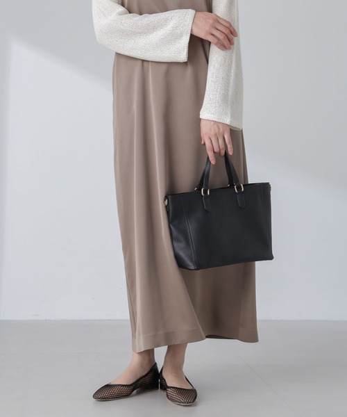 NANO universe(ナノユニバース)の「ショルダー付きトートバッグ(トートバッグ・レディース・ブラック/キャメル/グレー系その他4・FREE)」の2枚目の写真