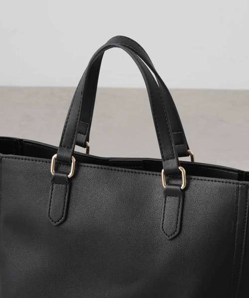 NANO universe(ナノユニバース)の「ショルダー付きトートバッグ(トートバッグ・レディース・ブラック/キャメル/グレー系その他4・FREE)」の9枚目の写真