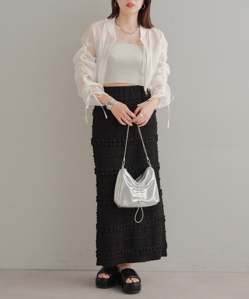 Chico（チコ）の「【新色追加】ラメチューブトップ（チューブトップ・レディース・ホワイト/ライム/ブルー/ブラック/ベージュ・FREE）」の10枚目の写真