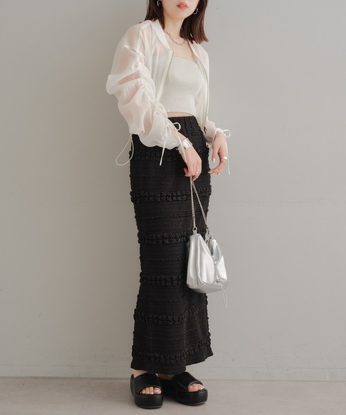 Chico（チコ）の「【新色追加】ラメチューブトップ（チューブトップ・レディース・ホワイト/ライム/ブルー/ブラック/ベージュ・FREE）」の11枚目の写真