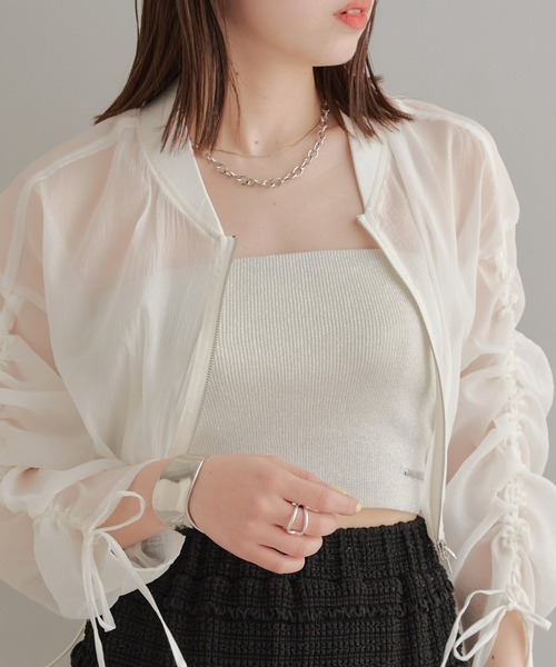 Chico（チコ）の「【新色追加】ラメチューブトップ（チューブトップ・レディース・ホワイト/ライム/ブルー/ブラック/ベージュ・FREE）」の12枚目の写真