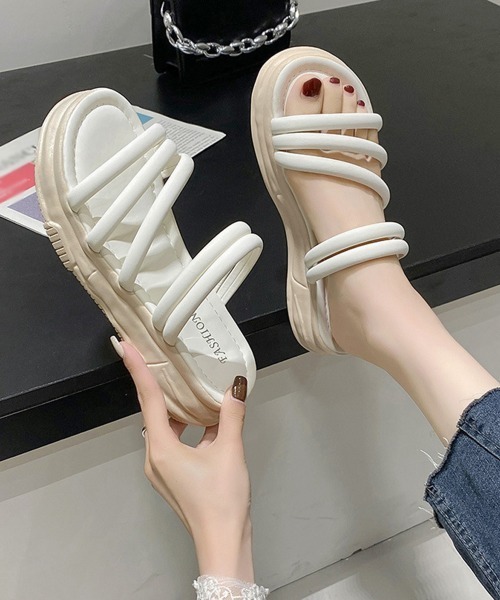 Miniministore(ミニミニストア)の「厚底サンダル ミュールサンダル 美脚 夏(サンダル・レディース・アイボリー/ブラック/クリーム・24.0cm/23.0cm/23.5cm/24.5cm/25.0cm/22.5cm)」の7枚目の写真
