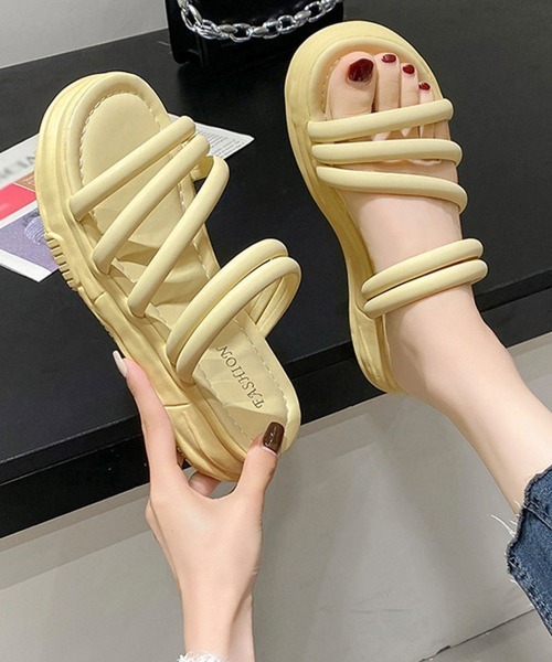 Miniministore(ミニミニストア)の「厚底サンダル ミュールサンダル 美脚 夏(サンダル・レディース・アイボリー/ブラック/クリーム・24.0cm/23.0cm/23.5cm/24.5cm/25.0cm/22.5cm)」の10枚目の写真