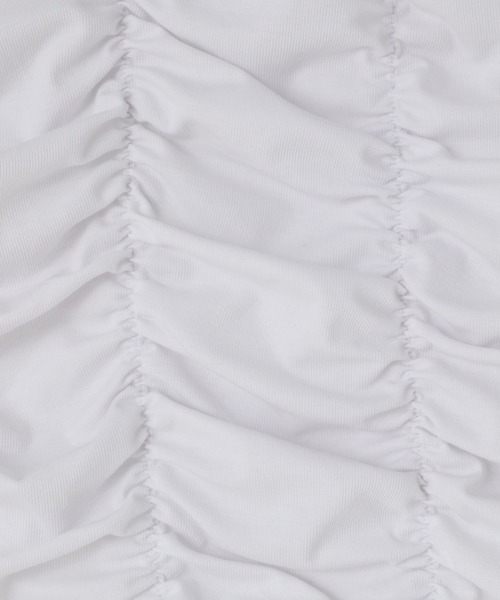 yuw(ユウ)の「シャーリングプルオーバー 113871(Tシャツ/カットソー・レディース・ピンク/ホワイト/ブラック・FREE)」の12枚目の写真