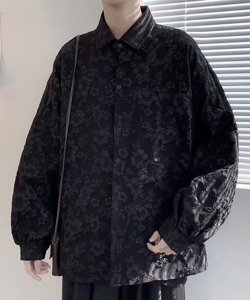 SHEPP(シープ)の「ビッグシルエット フラワー刺繍シャツ(シャツ/ブラウス・メンズ・ホワイト/ブラック・M/L/XL)」の9枚目の写真