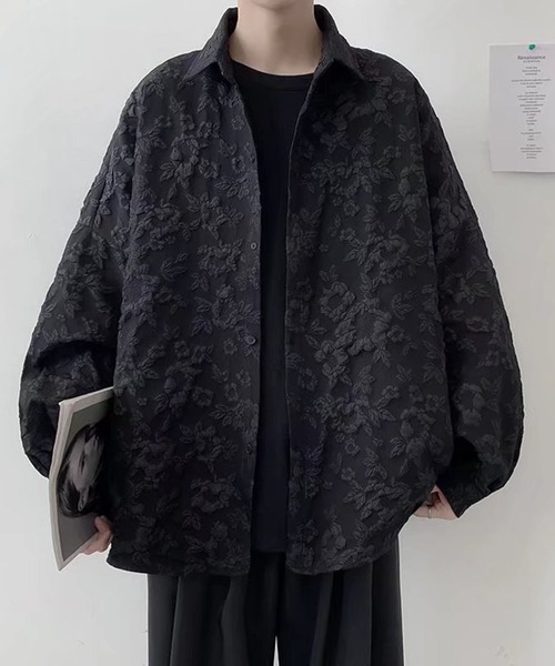 SHEPP(シープ)の「ビッグシルエット フラワー刺繍シャツ(シャツ/ブラウス・メンズ・ホワイト/ブラック・M/L/XL)」の11枚目の写真
