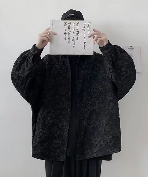 SHEPP(シープ)の「ビッグシルエット フラワー刺繍シャツ(シャツ/ブラウス・メンズ・ホワイト/ブラック・M/L/XL)」の12枚目の写真