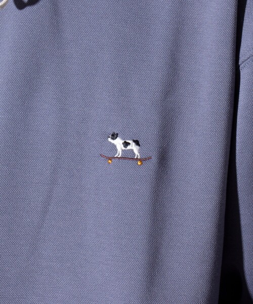 GLOSTER（グロスター）の「【GLOSTER/グロスター】フレンチブルドッグ刺繍  バイカラー パーカー（パーカー・メンズ・セージグリーン/チャコールグレー/グレイッシュベージュ/グレイッシュブルー・S/L/M）」の19枚目の写真