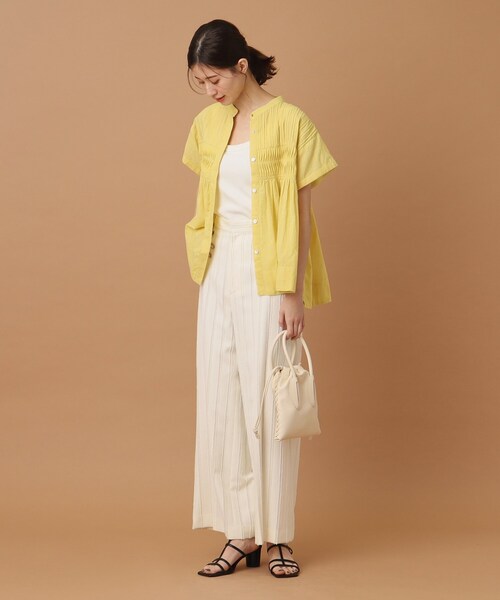 DRESSTERIOR ドレステリア　 たっぷりリネンピンタックブラウス美品 DRESSTERIOR ドレステリア たっぷりリネンピンタックブラウス美