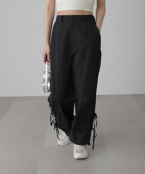 FREE'S MART（フリーズマート）の「◆リボンディティールカーゴパンツ（カーゴパンツ・レディース・カーキ/ブラック/ホワイト・SMALL/MEDIUM）」の3枚目の写真