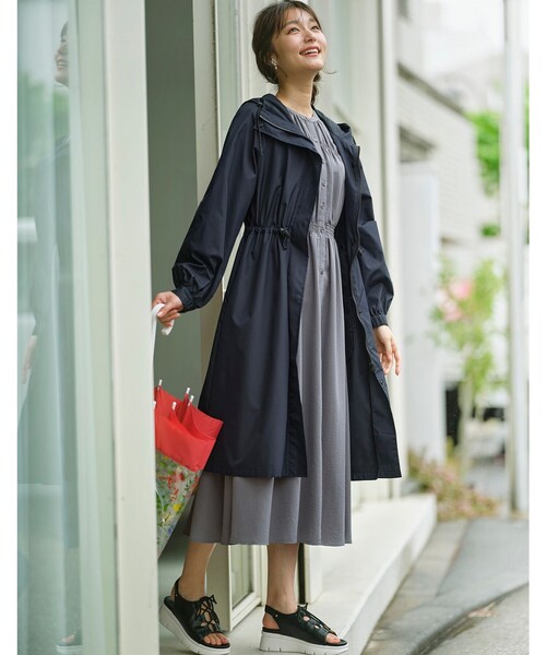 ANY SIS(エニィスィス)の「【撥水】シャーリングシャツ ワンピース(シャツワンピース・レディース・ダルブルー系/ライトイエロー系/ネイビー系・0)」の6枚目の写真