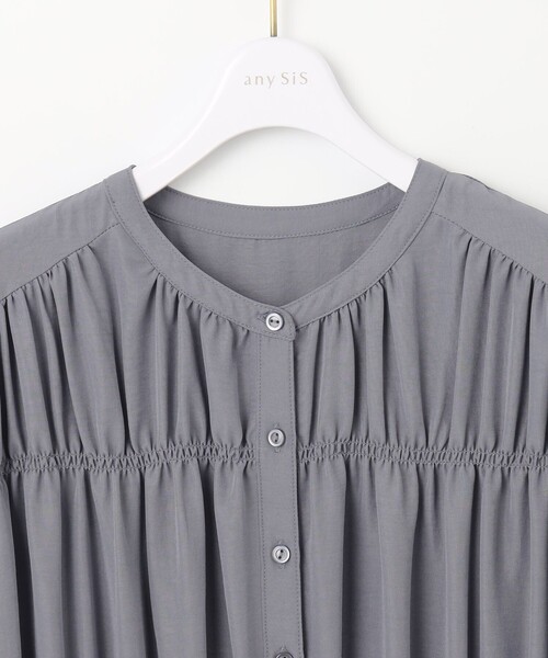 ANY SIS(エニィスィス)の「【撥水】シャーリングシャツ ワンピース(シャツワンピース・レディース・ダルブルー系/ライトイエロー系/ネイビー系・0)」の16枚目の写真
