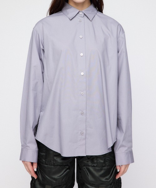 LAGUA GEM(ラグアジェム)の「2PIECE OVER シャツ(シャツ/ブラウス・レディース・ホワイト/チャコールグレー・FREE)」の4枚目の写真