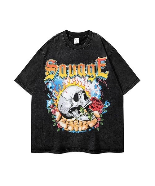 Mayree(メイリー)の「ピグメント加工TEE(BL)(Tシャツ/カットソー・レディース・ブラック・FREE)」の1枚目の写真