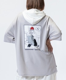 【a-r】〔Red Cap Girl/レッドキャップガール〕とろみポンチ バックイラスト 配色フード Tシャツ