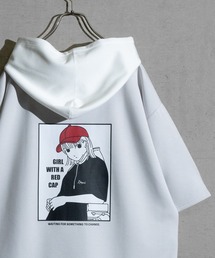 【a-r】〔Red Cap Girl/レッドキャップガール〕とろみポンチ バックイラスト 配色フード Tシャツ