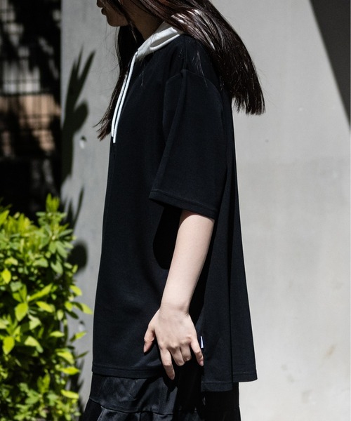 Red Cap Girl(レッドキャプガール)の「【a-r】〔Red Cap Girl/レッドキャップガール〕とろみポンチ バックイラスト 配色フード Tシャツ(パーカー・メンズ・ホワイト/ライトグレー/ブラック/ブルー/ライトグレー系/グリーン/ピンク/ホワイト系/ブラック系/チャコールグレー・MEDIUM/LARGE)」の19枚目の写真