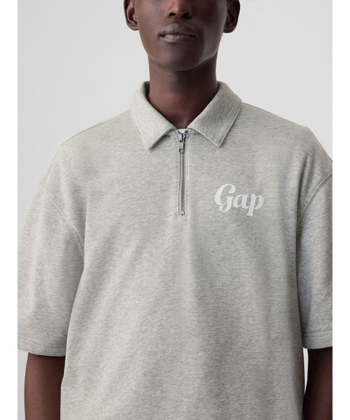 GAP - GAP ロゴ スウェット 1/4ジップアップ プルオーバー ユニセックス S セール】GAPロゴ 1/4ジップアップ プルオーバー(ユニセックス