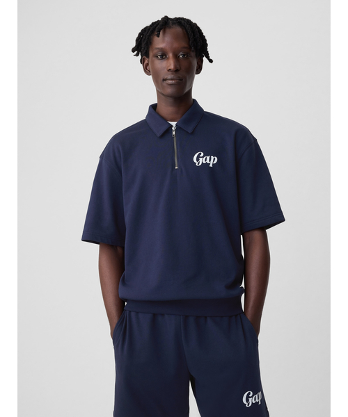 GAP - GAP ロゴ スウェット 1/4ジップアップ プルオーバー ユニセックス S GAP - GAP ロゴ スウェット 1/4ジップアップ プルオーバー ユニ