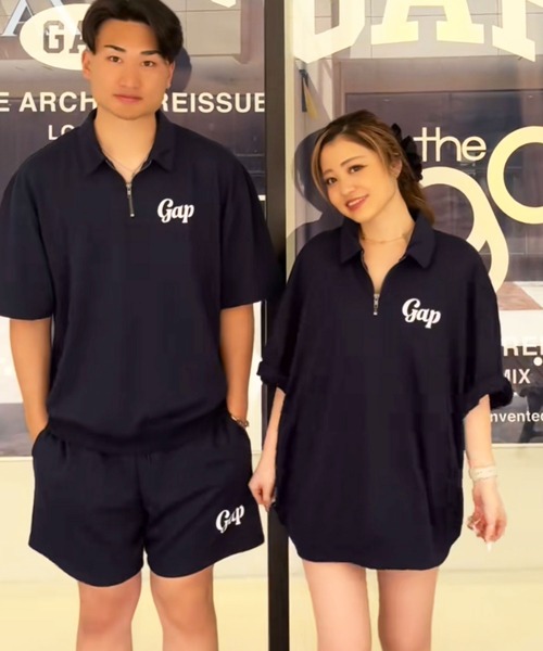 GAP - GAP ロゴ スウェット 1/4ジップアップ プルオーバー ユニセックス S GAP - GAP ロゴ スウェット 1/4ジップアップ プルオーバー ユニ