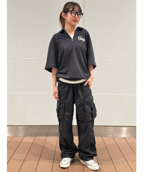 セール】GAPロゴ 1/4ジップアップ プルオーバー(ユニセックス