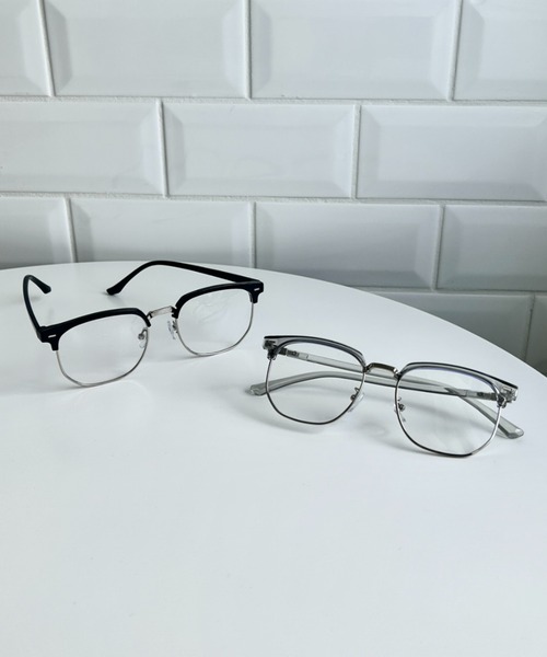 √nuage(ルートニュアージュ)の「ハーフメタルフレーム伊達メガネ(メガネ・レディース・その他1/ブラック・FREE)」の9枚目の写真